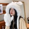 Plush Bear Pullover Cap Soft Winter Warm Hat Creative Bear Ear Beanies Hat  Streetwear