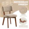 Modern Mid-Century Style Dining Chair Set of 2, Solid Wood Legs Fabric Padded Seat for Kitchen, Dining Room or Office (Khaki-colored Linen Fabric)