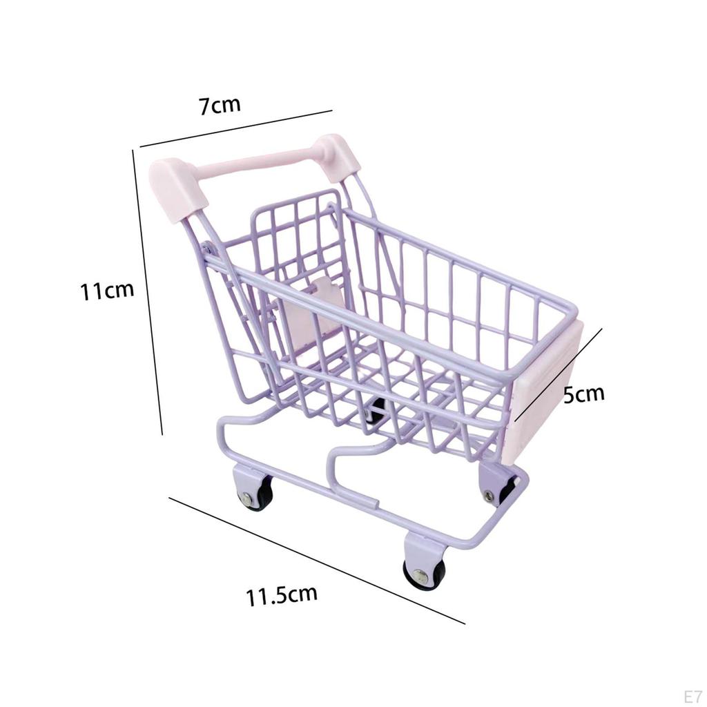 Children's Shopping Cart Toys Smooth Wheels Pen Pencil Holder Mini Shop Trolley Toy for