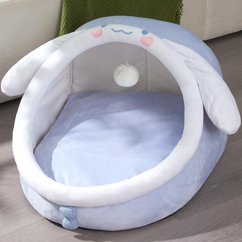 Doghouse with Roof In Winter Warm Pet Dog Kennel Small Dog Teddy Semi-enclosed Dog House Villa Dog Kennel Lazy Sofa