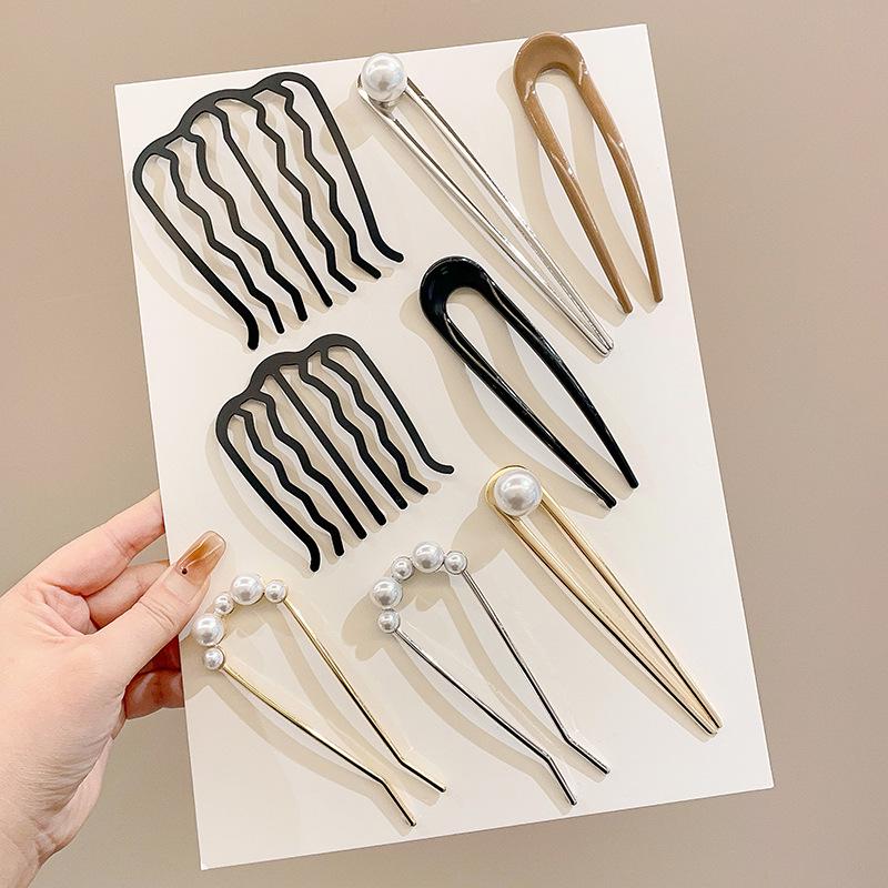 Elegant U-Shaped Chinese Hairpin: Women's Bun Tool, Decorative Insert Comb, Premium Hair Accessory