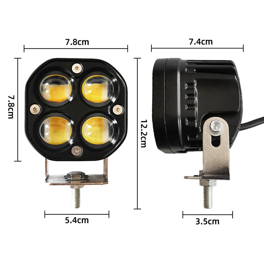 Super Bright 3 Inch Dual Color LED Spotlights 200W Fog Lamp Headlight Accessory For Motorcycle Truck Car SUV ATV 30000LM 24V 12V