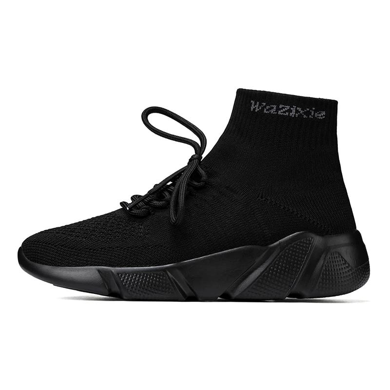 

Легкие мужские кроссовки, дышащая мужская повседневная обувь, уличная нескользящая спортивная обувь, бесплатная доставка, модные женские носки, ботинки для пары 35 чёрный