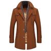 Autumn and Winter Men's Business Casual Woolen Jacket, Middle-aged and Elderly Woolen Thickened Scarf Coat