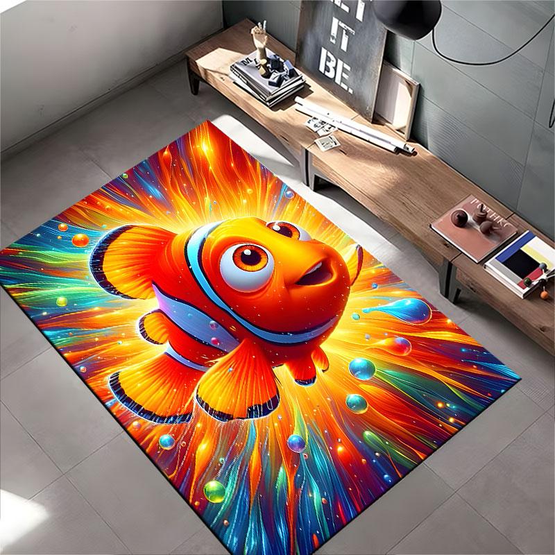 Colorful Clownfish Art Carpet suitable as a non-slip mat for the living room or bedroom sofa
