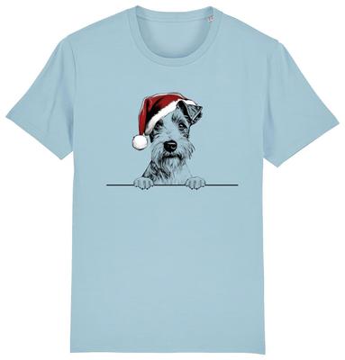 DRAHT-FOXTERRIER Weihnachts-Hunde-T-Shirt Herren Damen Kinder Hunde Geschenk Bio-Baumwolle