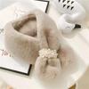 Women Winter Faux Rabbit Fur Scarf Warm Soft Neck Warmer Korean Style Collar Cozy Neck Shawl for Autumn Winter Fashion Accessory