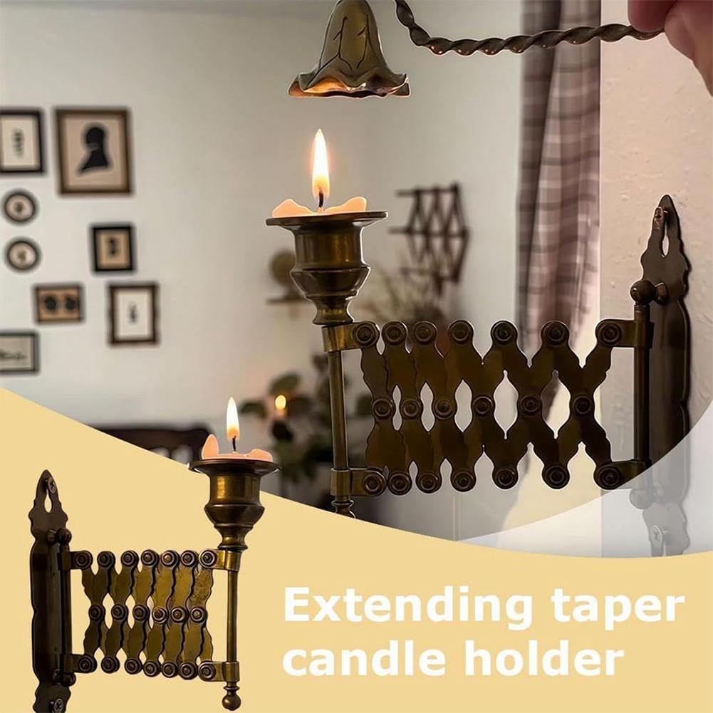 Extending Taper Candle Holder Multi-Purpose Vintage Candle Sconce Holder Telescopic Metal Candle Decorations for Home Decor