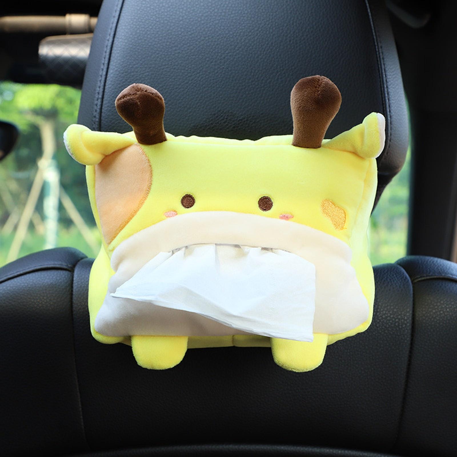 

Cartoon Tissue Box Holder Cute Short Plush Tissue Boxes Bracket Auto Armrest Box Car Seat Back Car Decorations Car Tissue Holder One Size