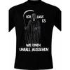 Men's Funny Grim Reaper T-Shirt - Vintage Gothic German Quote "Ich Lass' Es Wie Ein Unfall Aussehen" Tee, Loose Fit Casual Short Sleeve Shirt