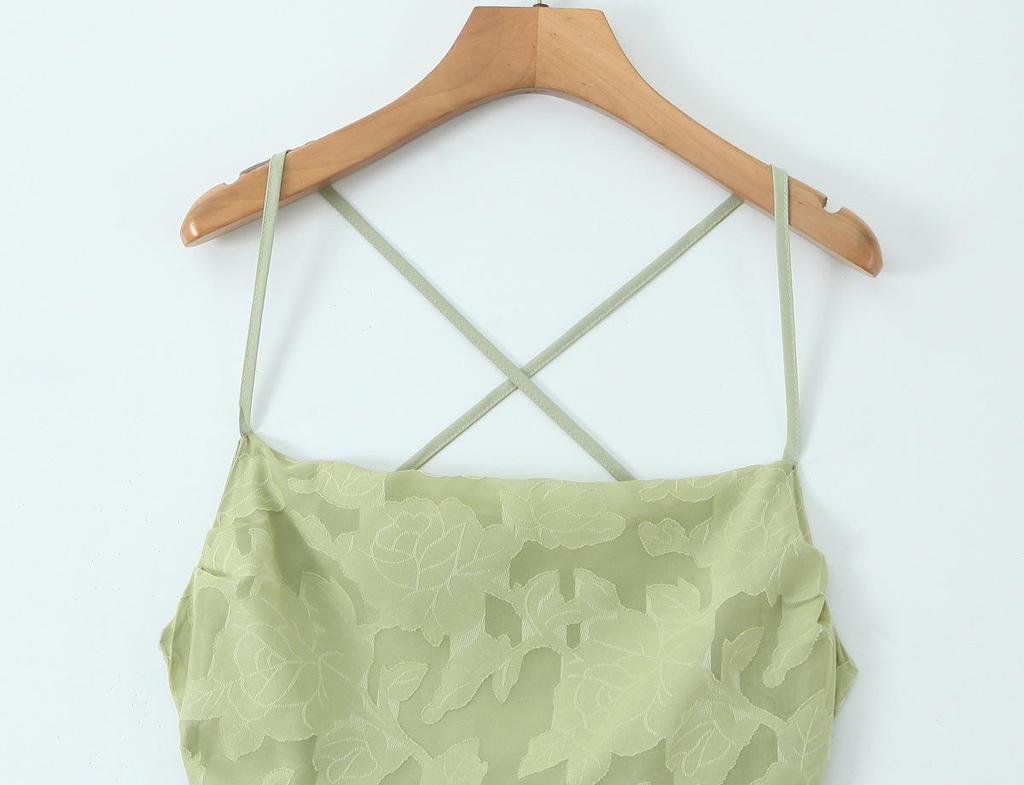 French Lace Cross-Strap Backless Summer Dress - Elegant and Slimming Waist-Cinched Design