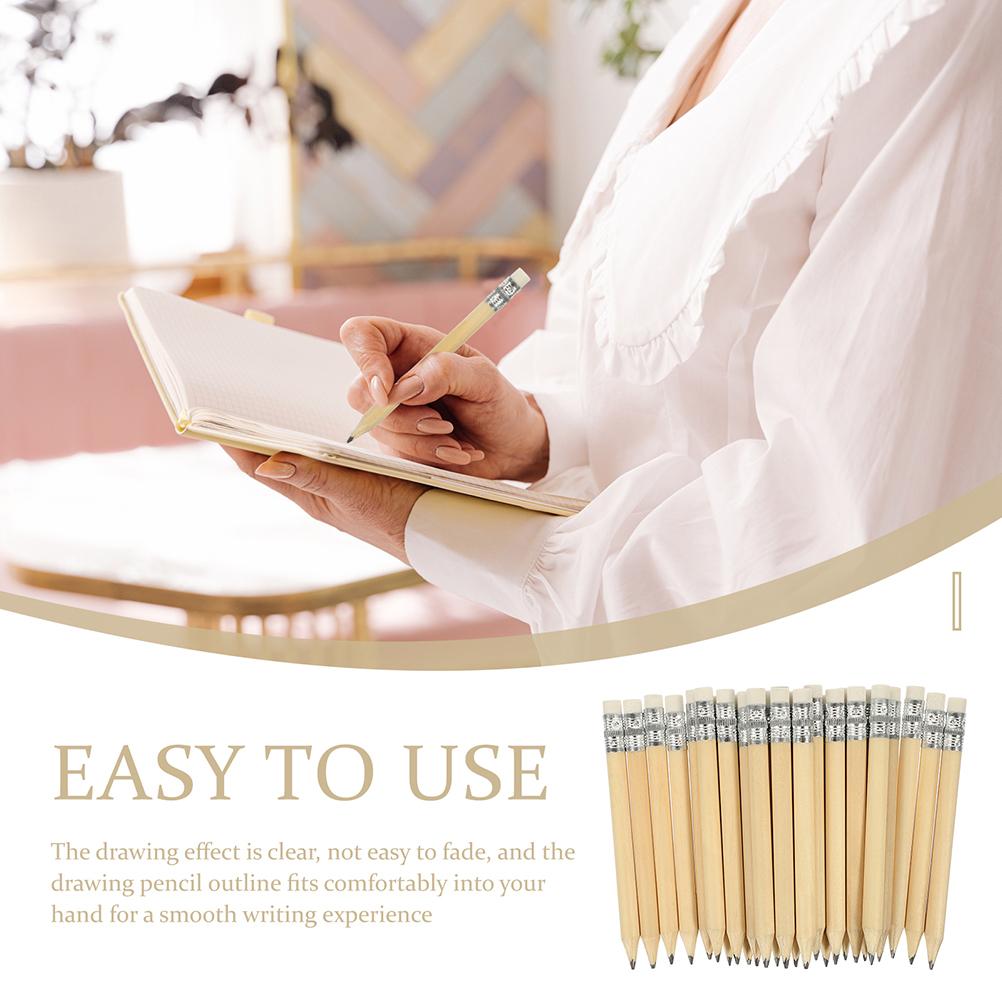 35/100pcs Short Wood Pencils With Eraser Golf Pencils Golf Pocket Pencil For Drawing Writing Small Log Pencil 10cm