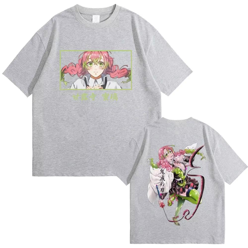 Anime Demon Slayer Kanroji Mitsuri Graphic Print T-Shirt Kimetsu No Yaiba T Shirt Summer Men Women Casual Soft Cotton Tshirt Top