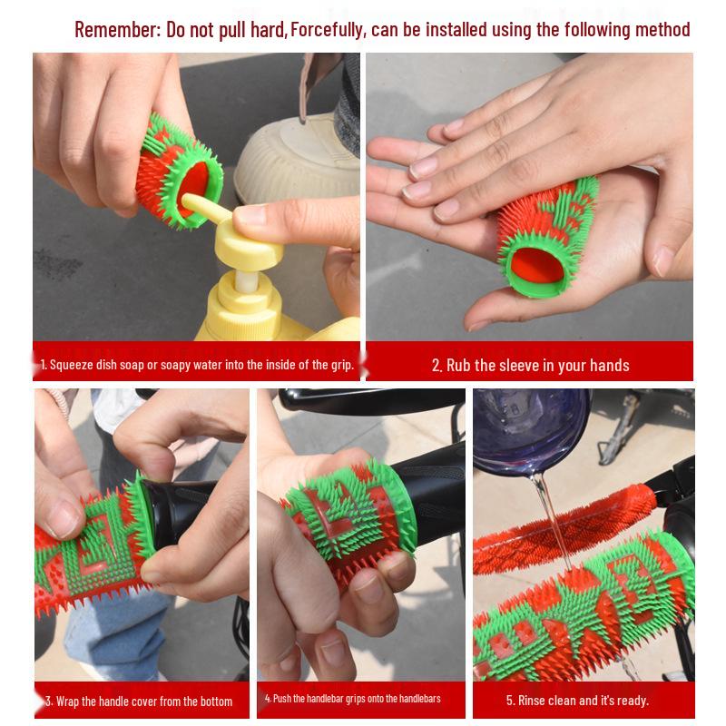 Electric Motorcycle Anti-Slip Rubber Handle & Brake Grip Sleeves