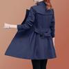 Trench Coat Midi Length Fashion Korean Elegant Khaki Black Loose Women's Windbreaker Coat Casual Double Breasted Tops