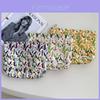 Floral Ins Style Canvas Tulip Cosmetic Bag Skincare Organizer Travel Wash Bag Inner Bag Street Fashion Yellow