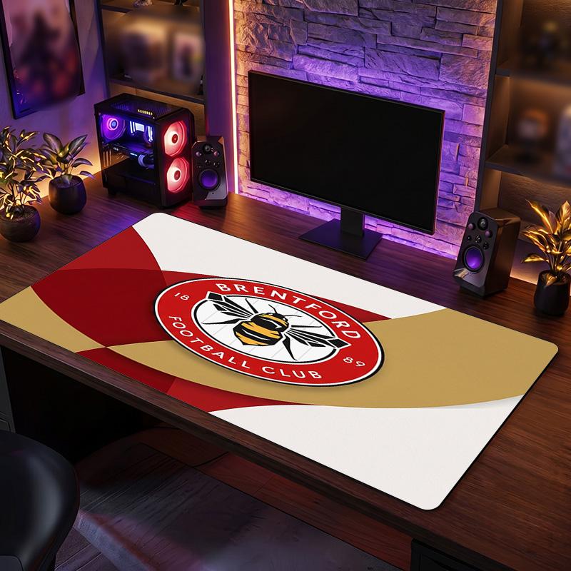 Brentford Football Print Large Mouse Pad, Anti-Slip Extended Gaming Desk Mat for Office Home