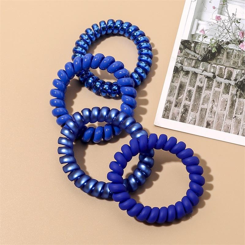 3pcs/lot Elastic Hair Band Multicolor Elastic Hair Bands Blue Spiral Hair Tie High Elasticity Telephone Wire Hair Accessories