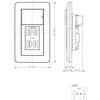 Jinbo Electric J-WIDE Series Switch and Outlet Combination, 1-Gang 3-Outlet, Upper Row Single-Pole (15A-300V), Lower Row Double Outlet (15A-125V),