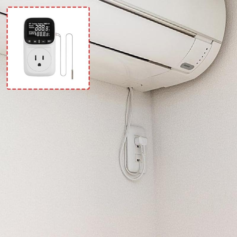 Controlled WiFi Thermostats Outlet with Timer Function & LED Indicates Programmable Socket for Indoor Appliances