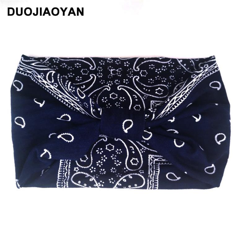 Knot Headband, Color Blocked Pattern Printed Sports Headband, Fashionable Polka Dot Wide Edge Elastic Headband