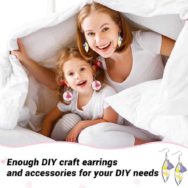 Earrings Sets with Tassels Earring Hooks Pliers for DIY Craft Jewelry Making