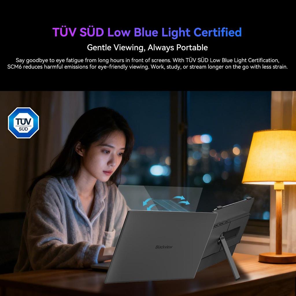 Blackview SCM6 Monitor portabil pentru computer de 14 inch USB-C FHD 1080P monitor portabil IPS 60Hz monitor extern