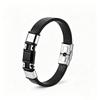 Europäisches & Amerikanisches Minimalistisches Geflochtenes Lederarmband mit Gravierbarer Edelstahlplatte