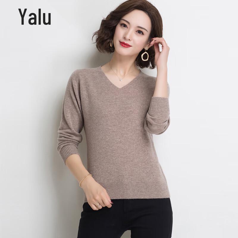 Yalu Women's 100% Sheep Wool V-neck Sweater