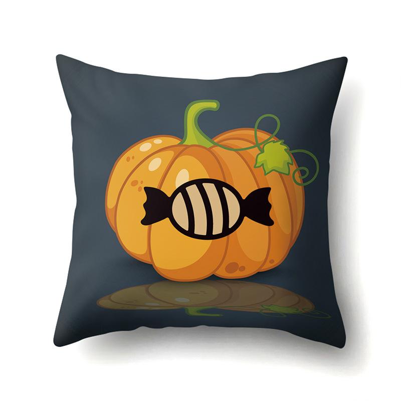 Halloween Polyester Pillow Case Car Waist Pillow Pumpkin Sofa Cushion Cover Office and Home Pillow Case