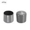 uxcell 4pcs Rubber End Caps 51mm ID Vinyl Round End Cap Cover Screw Thread Protector Dark Grey