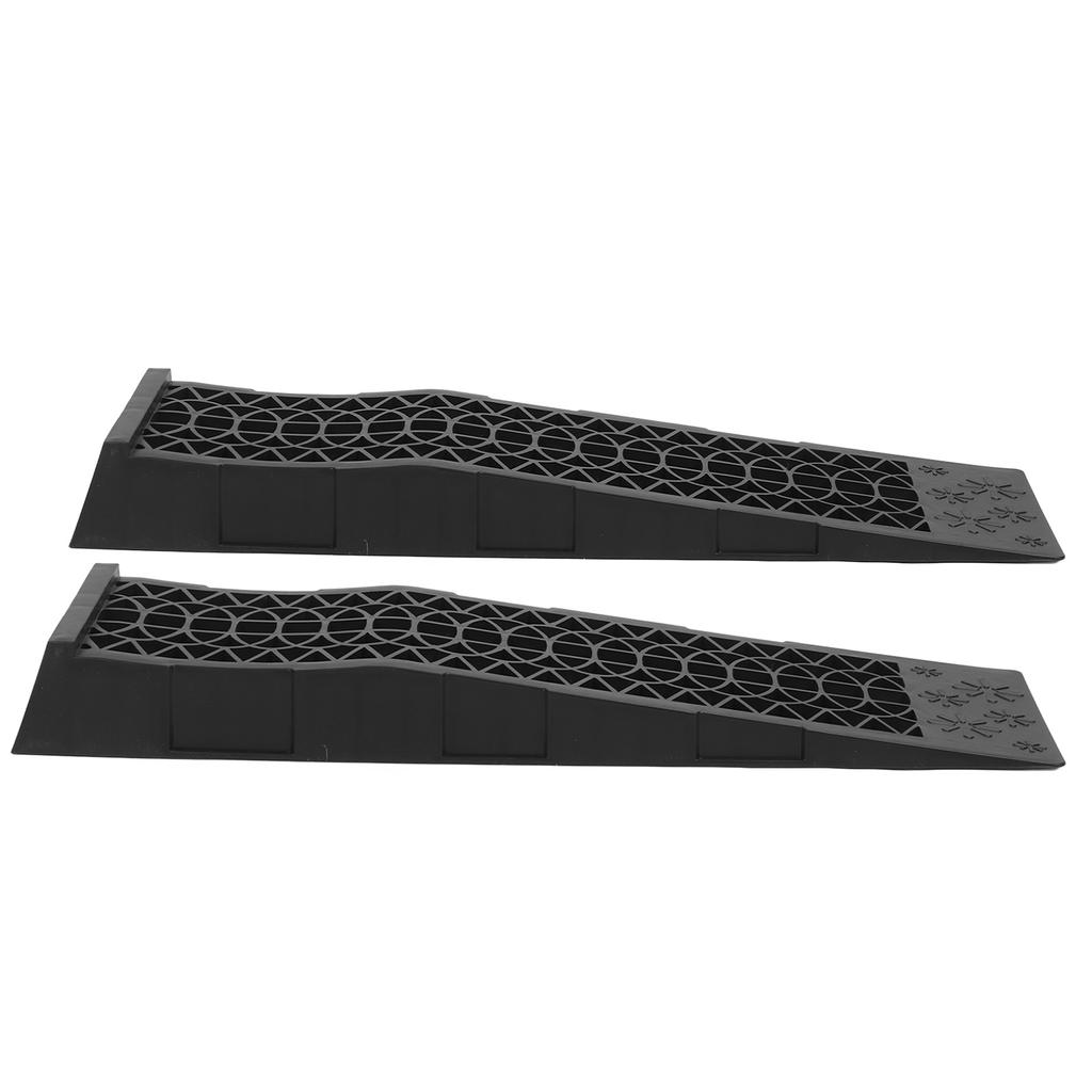 2pcs 4,400lbs Capacity Low Profile Car Ramps Plastic Automotive Ramp for Oil Change Maintenance Black