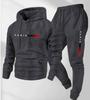 New Men's Pullover Hooded Sweater Printed Logo Letter Loose Sweater Jacket Long Sleeve Trousers Cover
