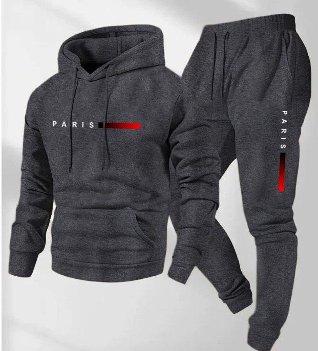 New Men's Pullover Hooded Sweater Printed Logo Letter Loose Sweater Jacket Long Sleeve Trousers Cover