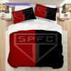 Sao Paulo FC Pattern Bedding Quilt Set Quilt Cover Pillowcase Home Decoration Birthday Gift (1 * duvet cover + 2 * pillowcase, without core)