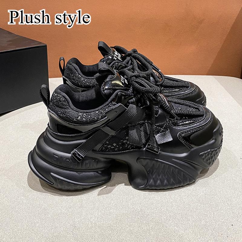 Women's Autumn and Winter Soft-soled Dad Shoes Lightweight Thick-soled Height-enhancing Casual Sports Shoes