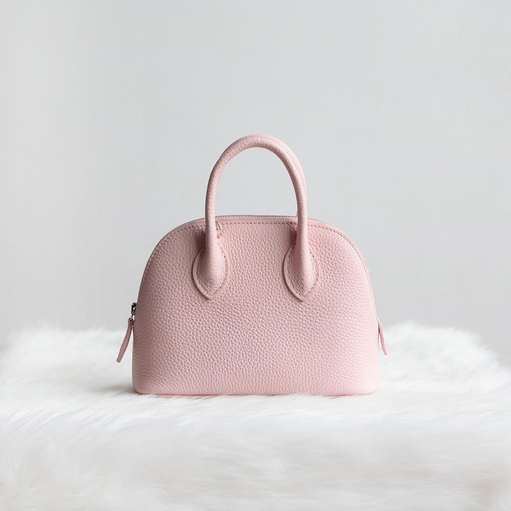 Fashion First-layer Cowhide Shell Bag, Bowling Bag, Mini Leather Women's Bag, Commuter Versatile Portable Shoulder Messenger Bag