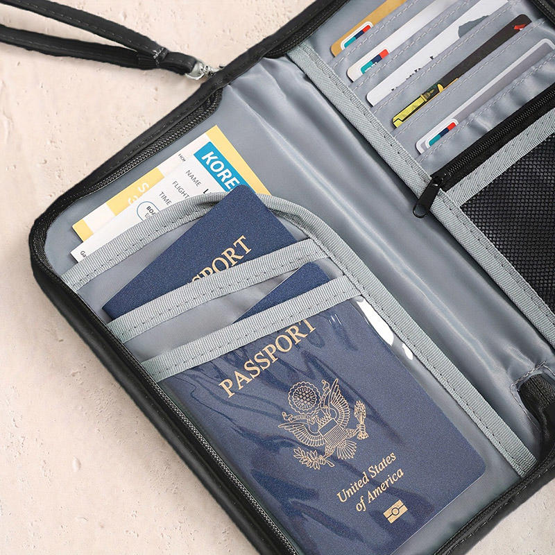 Large Capacity Portable Travel Boarding Passport Holder Wallet Multifunctional Document Organizer Credit Cards Case for Women Men