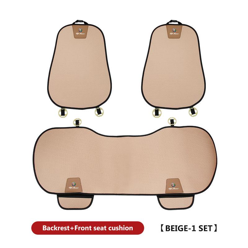 Car Logo Ice Silk Seat Cushion Backrest Pad Waist Protector Mat For Alfa Romeo 159 Giulietta Giulia 147 Mito 156 159 166 GT