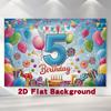 5th Birthday Party Backdrop Polyester Banner 229.87 X 179.83 Cm Photo Booth Decoration