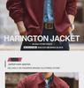 Green Deer Retro Harrington Men's Red Casual Jacket for Autumn/Winter