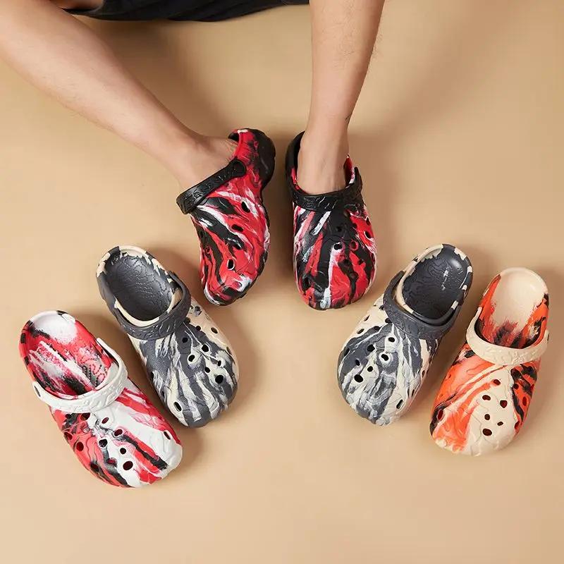 Camouflage Sandals Man Travel Shoes Beach Anti-slip Sabot Soft Pvc Trend 2025 Clappers Elegant Y2k Fun Slippers for Men