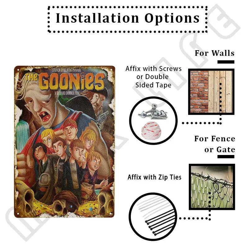Klassischer Film GOONIES Kinoposter Blechschild für Zuhause Bauernhaus Café Küche Badezimmer Toilette Wohnzimmer Wanddekoration