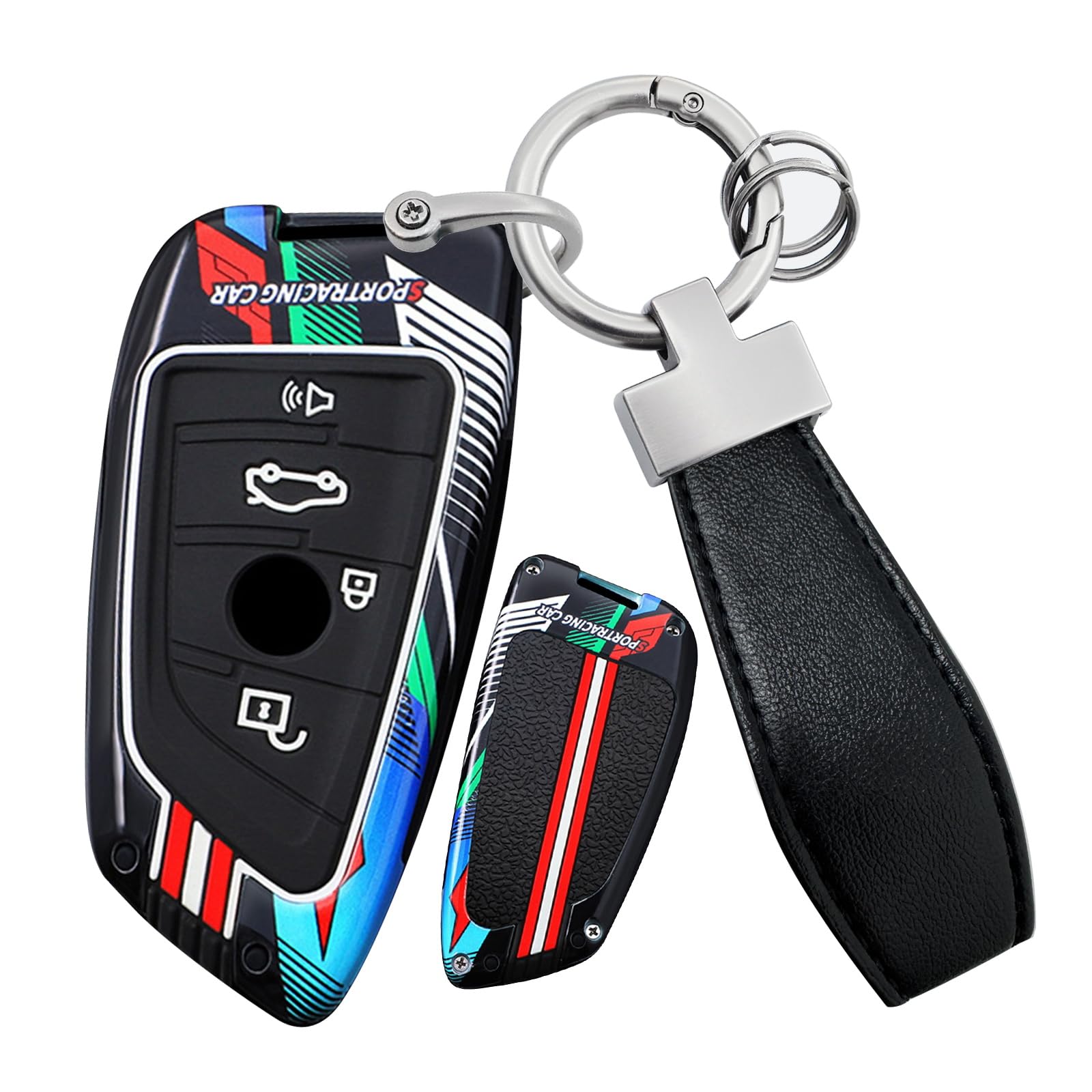 BMW Compatible Key Case, Key Cover, Key Holder, Alloy + Silicone, Kinetic Style, Polychrome, M