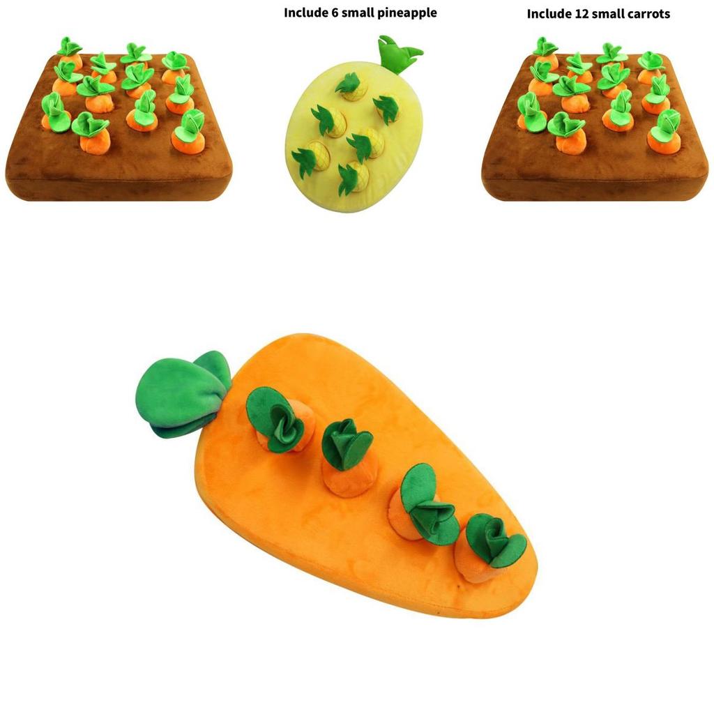 Soft Carrot Plush Toy For Early Education And Pet Chewing Play