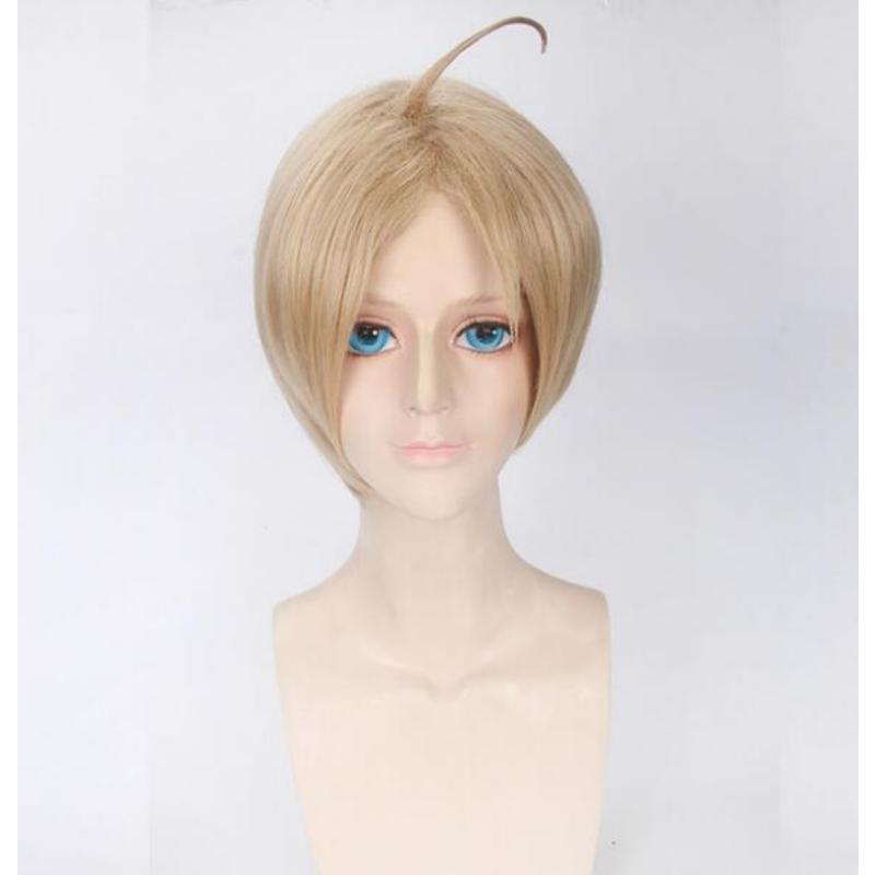 35cm Short Wig Cosplay Anime APH Hetalia Axis Powers America Alfred F Jones Costume Heat Resistant Synthetic Hair Men Women Wigs