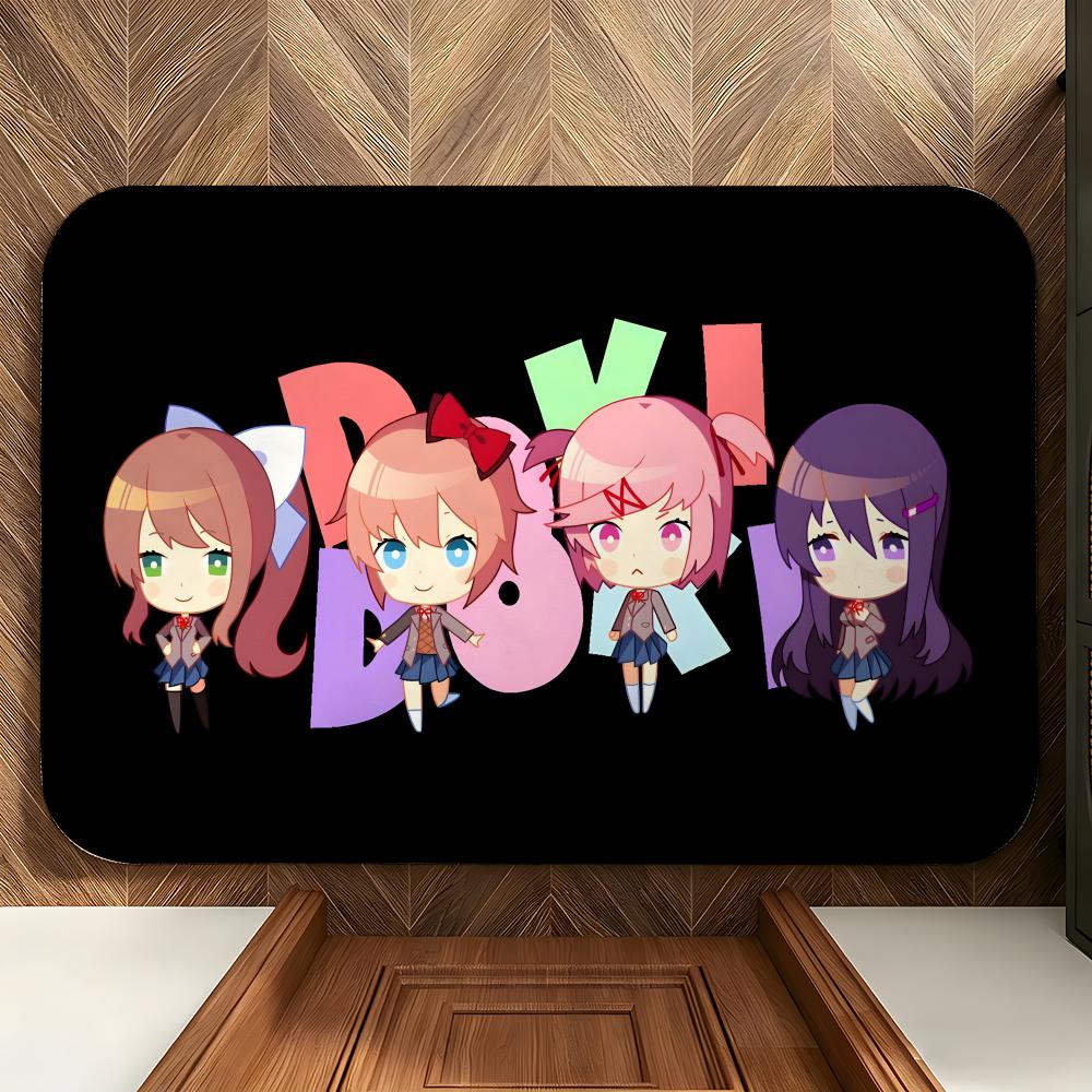 Game D-Doki D-Doki Floor Mat Soft Flannel Floor Mat  Suitable for Entryways, Living Rooms, Bedrooms, and Bathrooms
