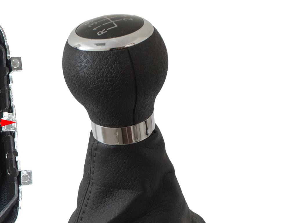 VW Passat B6 05-10 Gear Shift Knob Black + Black Gaiter with Chrome Frame, 6-Speed