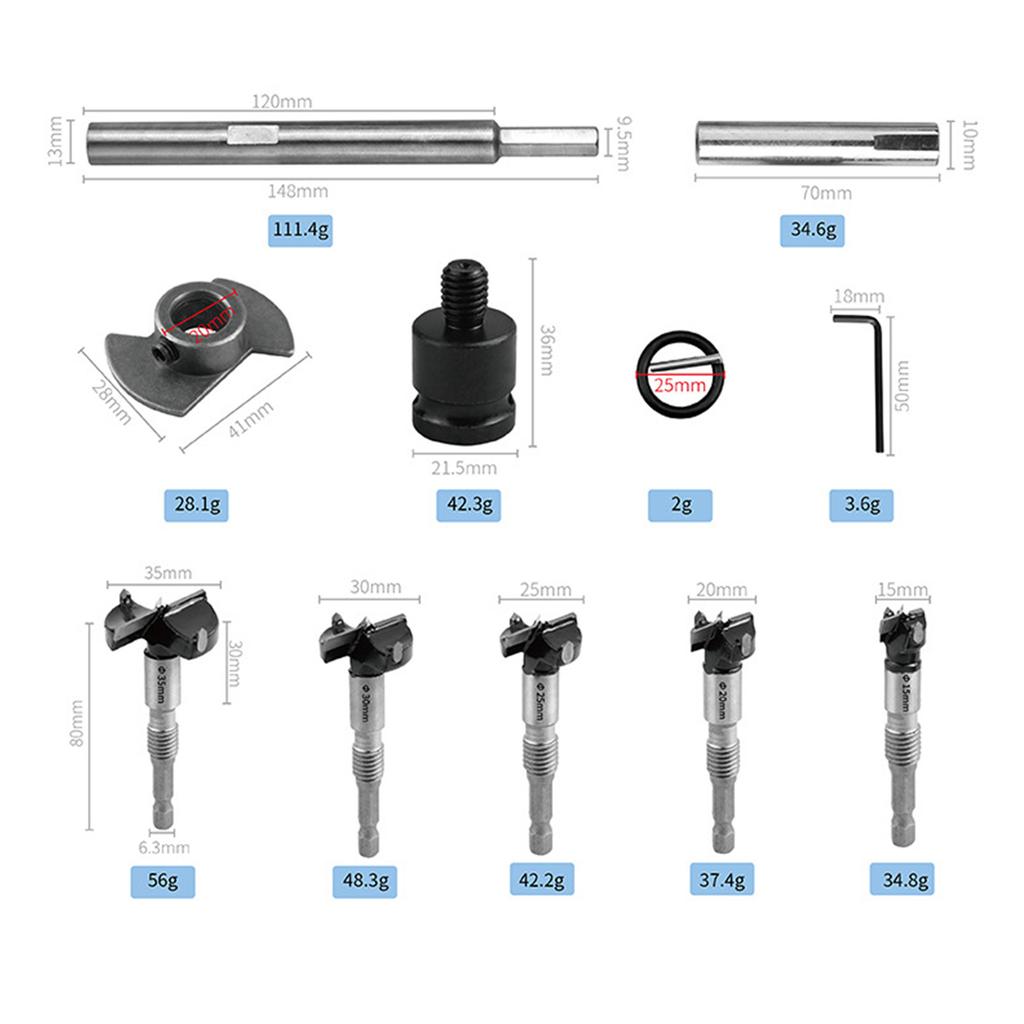 Completely Wood Woodworking Drill Bit Collection For Professional Use Includes SelfCentering Bits And Storage Case