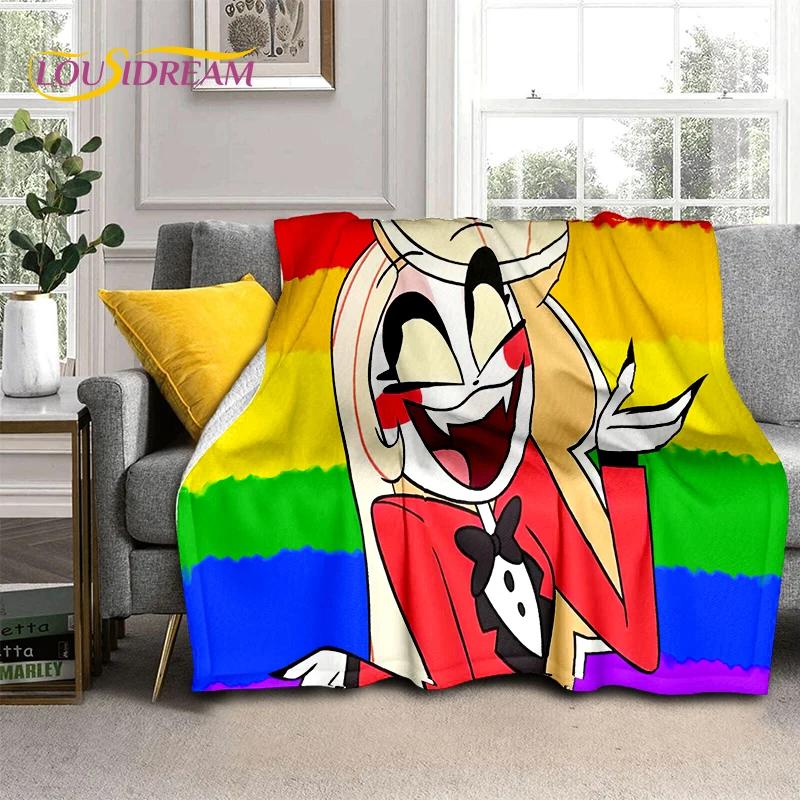 2026 H-Hazbin Hotel Charlie Cartoon Soft Blanket,Soft Throw Blanket for Home Bedroom Bed Sofa Picnic Travel Cover Child Gift